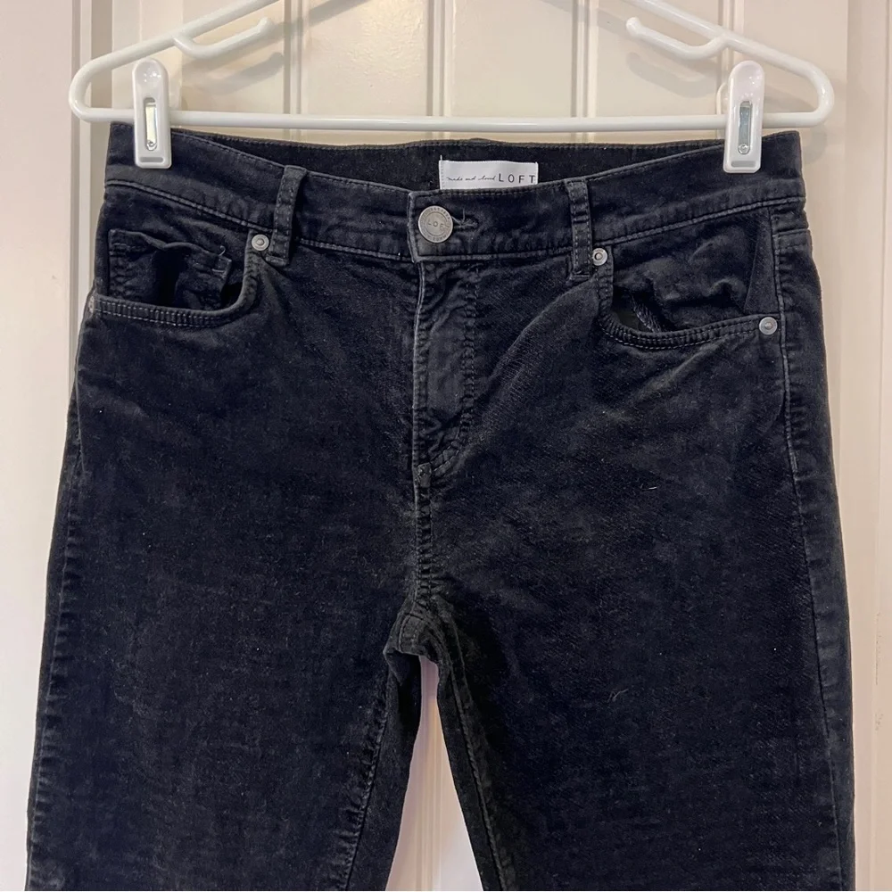 LOFT Black Corduroy Skinny Jeans Size 4 - Picture 3 of 14